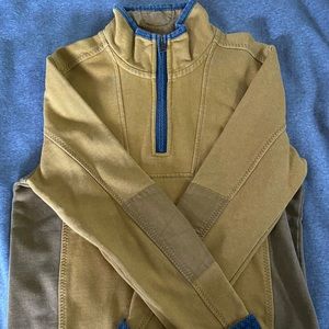 Tan Fat Face Quarter-Zip, Size Small